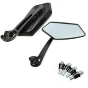 Haimni 2Pcs Rearview Mirror Reflector Mirror For Motorcycle Atv Quad Scooter Black